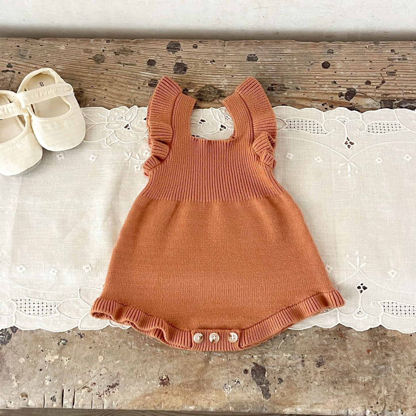 シンプルフリルベビーサロペット(4color)