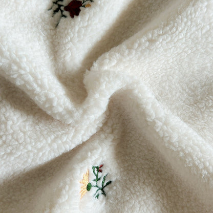 もこもこお花刺繍フリース