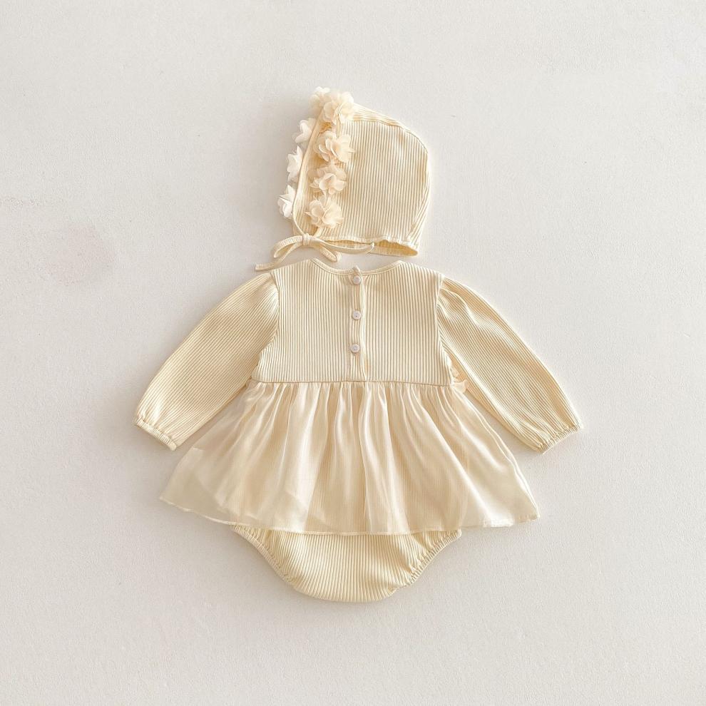 🅽🅴🆆 お花切り替えフリルロンパースセット