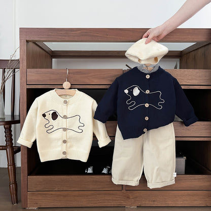 ステッチドッグニットカーディガン(2color)