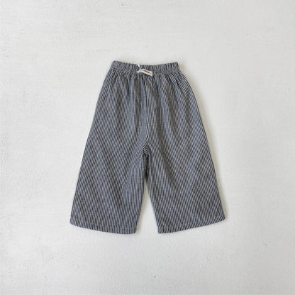 [2color / 73-100] ゆったりストライプカジュアルパンツ
