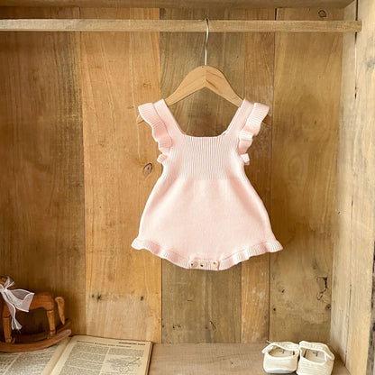 シンプルフリルベビーサロペット(4color)