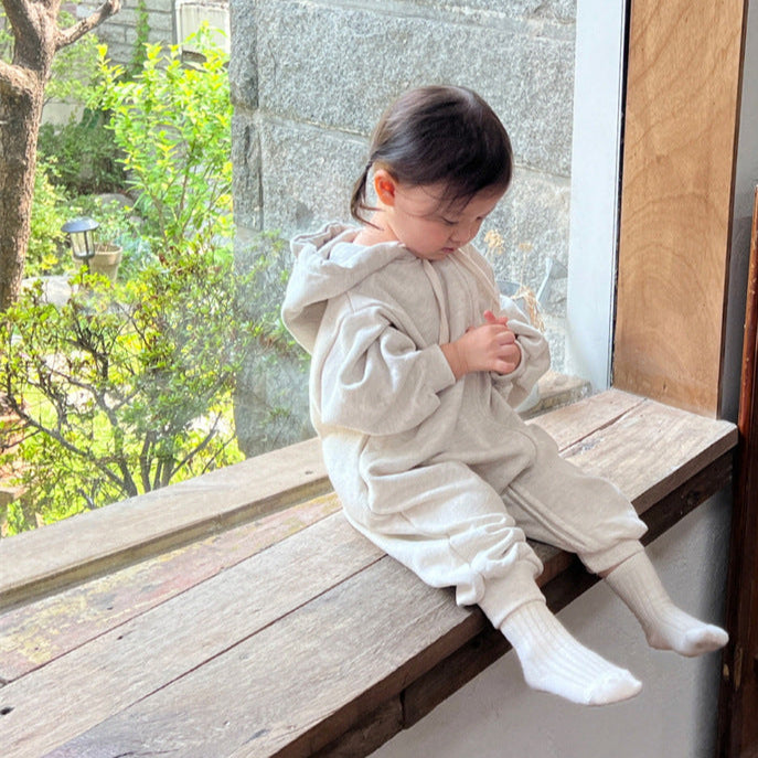 ナチュラルジッパーロンパース(3color)