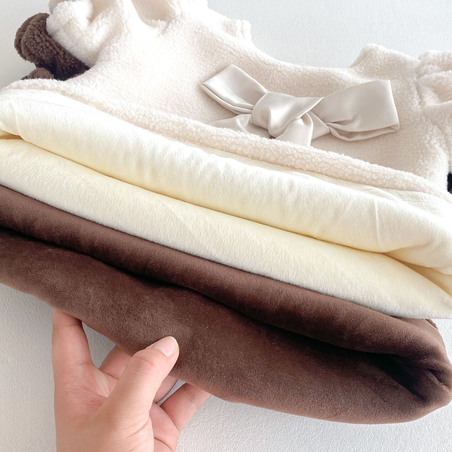 🅽🅴🆆 ビックリボンもこもこワンピース(2color)