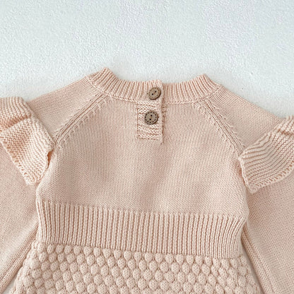 ベビークロッシェフラワーロンパース