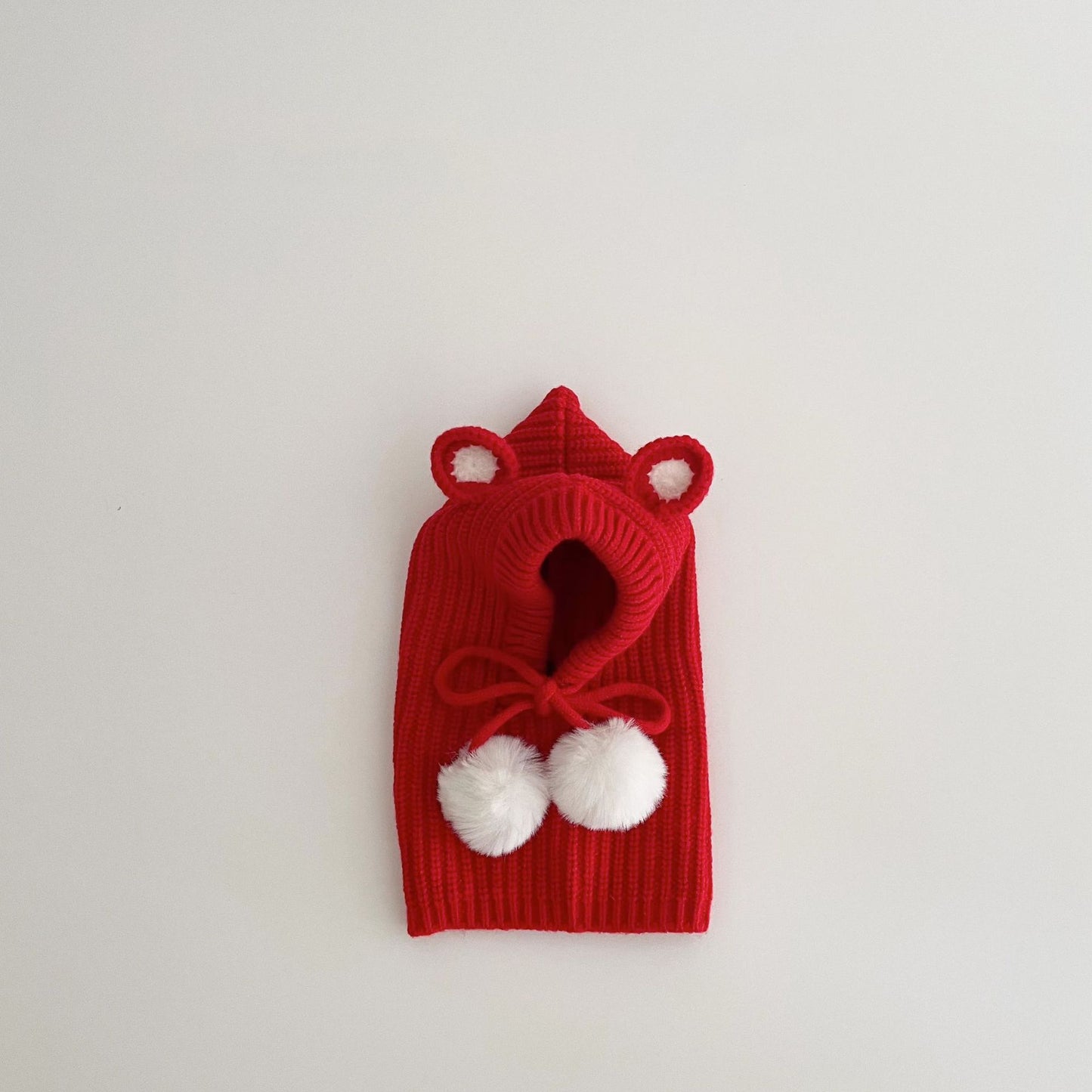 🅽🅴🆆 ぽんぽんクマさんフードニット(5color)