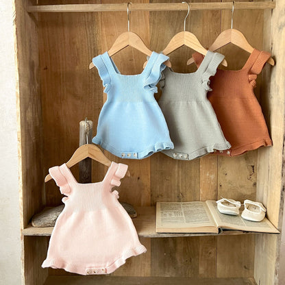 シンプルフリルベビーサロペット(4color)