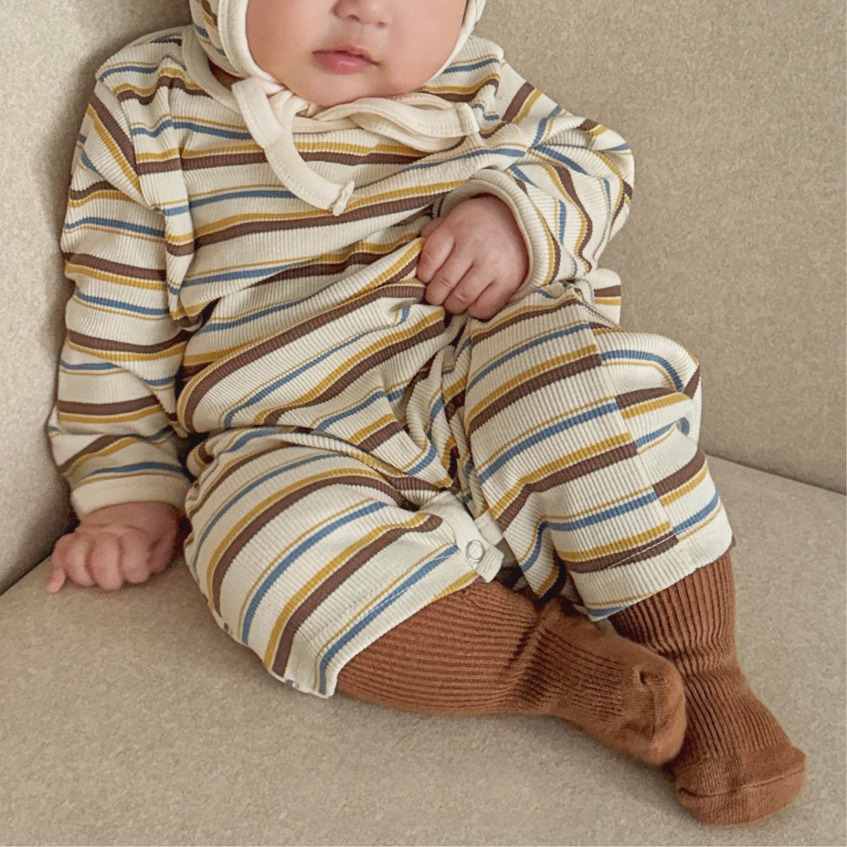 デザインボーダーロンパース(2color)