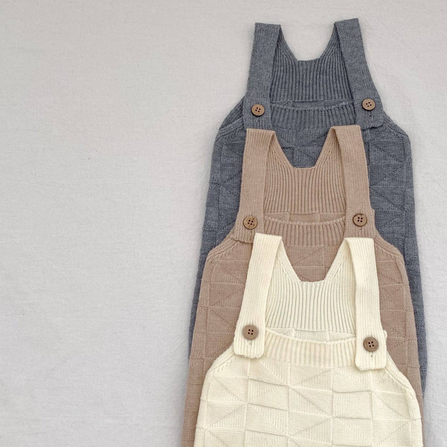 ベビーサロペットロングニット(3color)