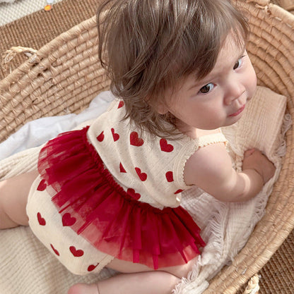 🅽🅴🆆 [3color / 66-90]ラブリーベビーサマーキャミロンパース