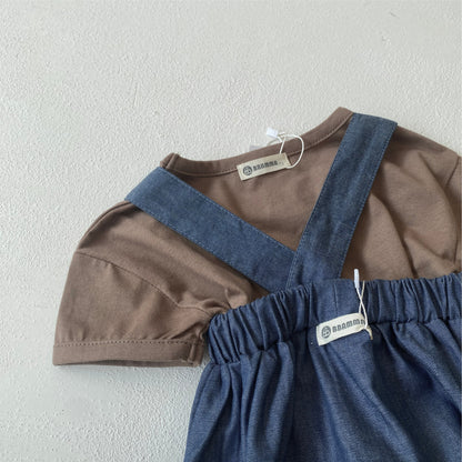 🅽🅴🆆 [2color / 66-90] ベビー裾フリルサスペンダーパンツ