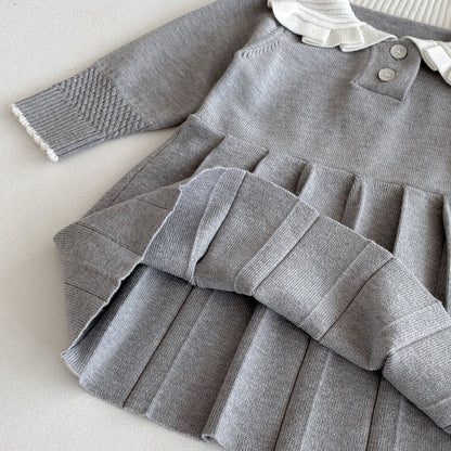 ニットグレーワンピース