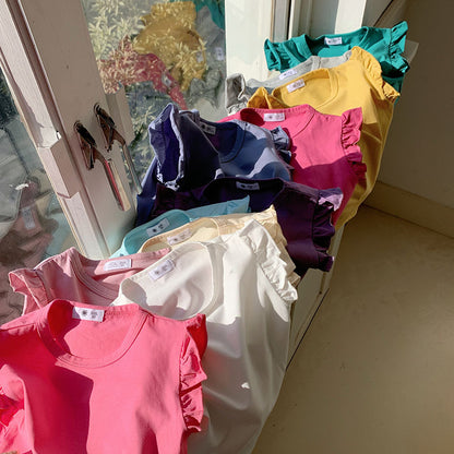 🅽🅴🆆 [11color / 90-140] シンプルフリルノースリーブ