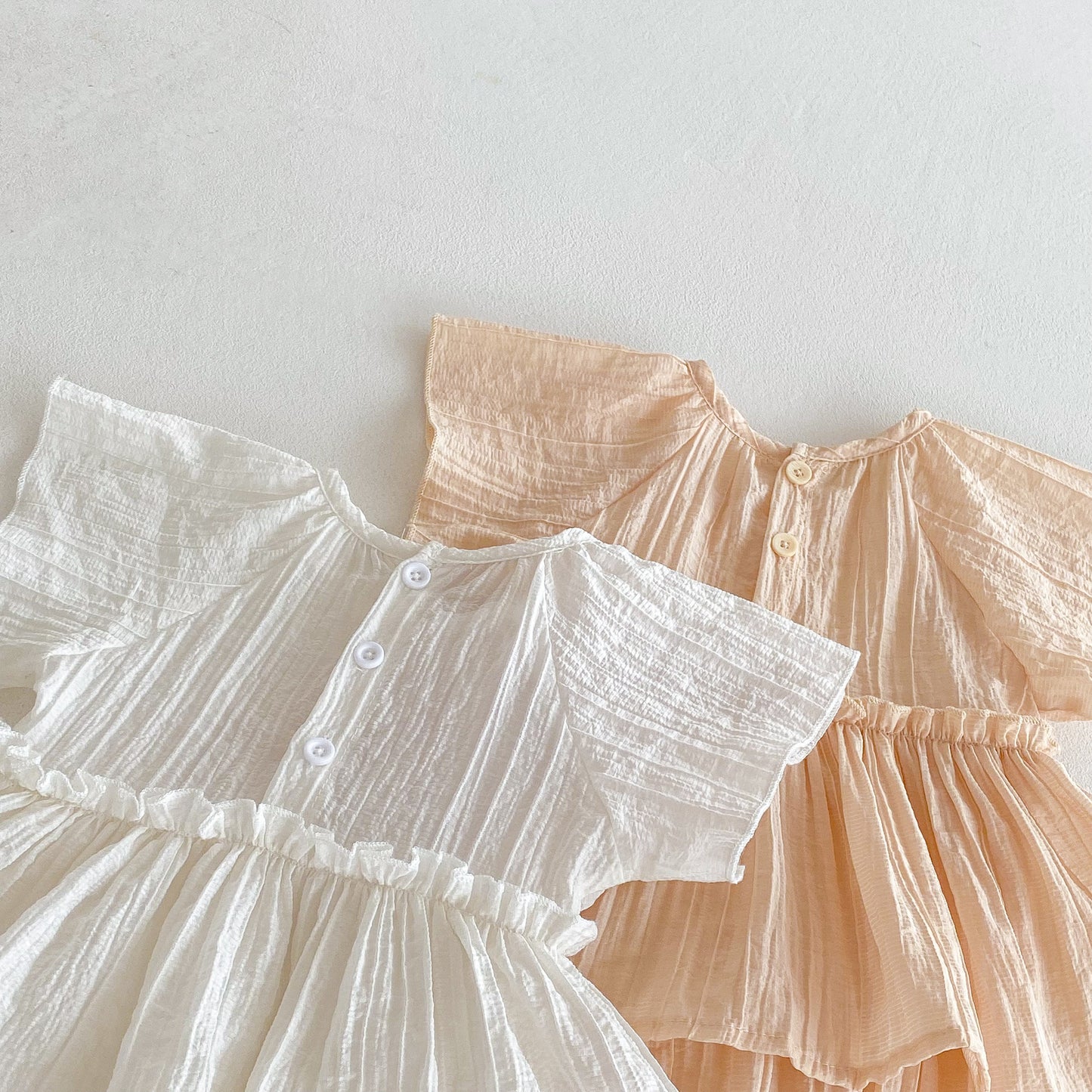 ラウンドネックプリンセスロンパース(2color)