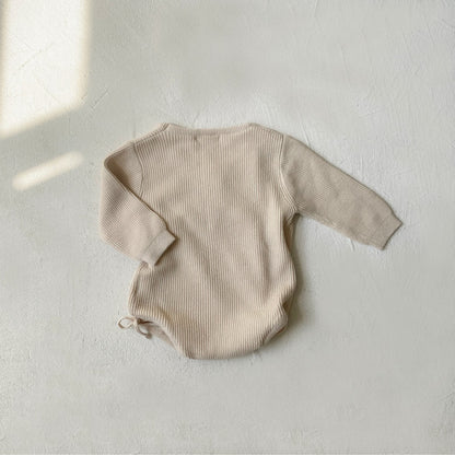 前あきベビーニットロンパース(2color)