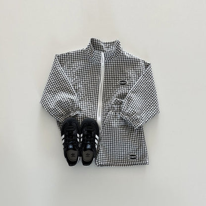 ギンガムチェックジップセットアップ(3color)