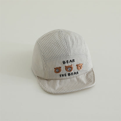 [4color / one size] ゆるべあ刺繍ベビーキャップ