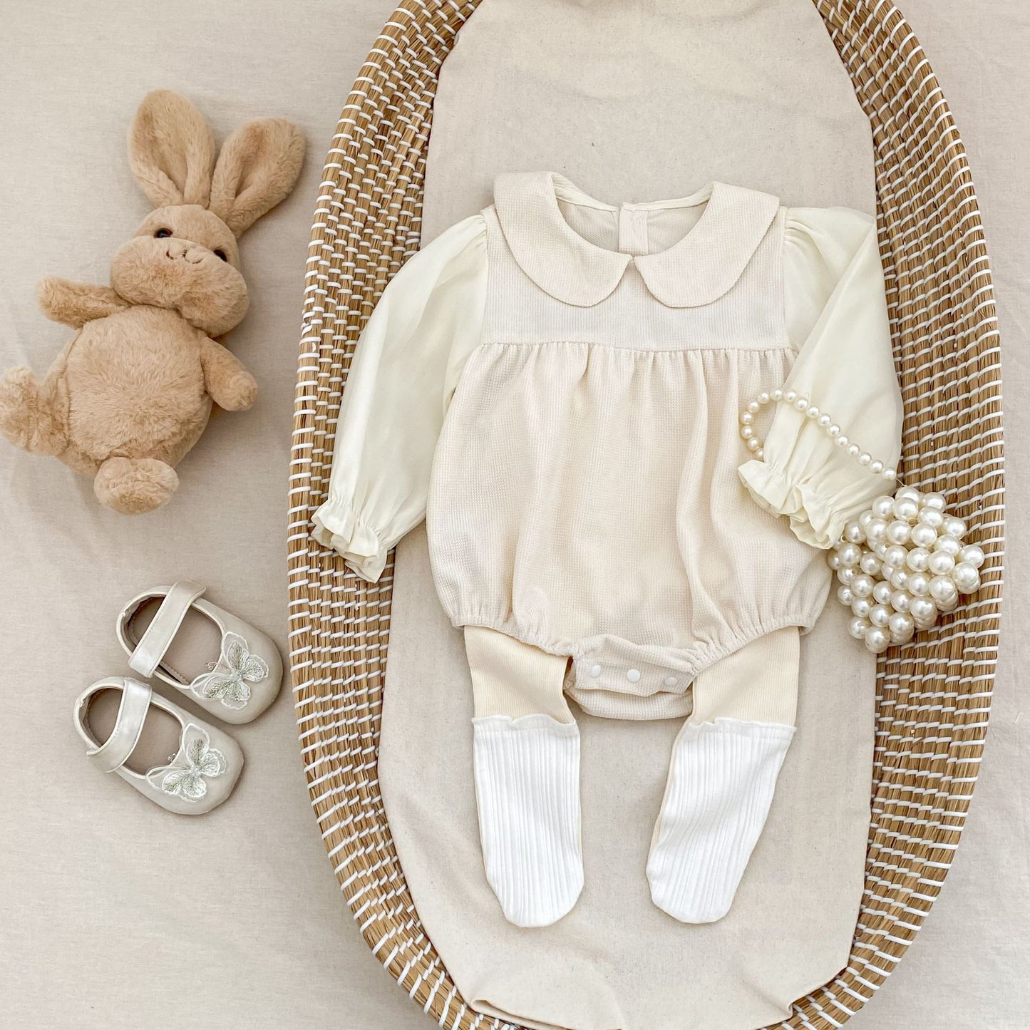 コーデュロイ切り替えロンパース(2color)