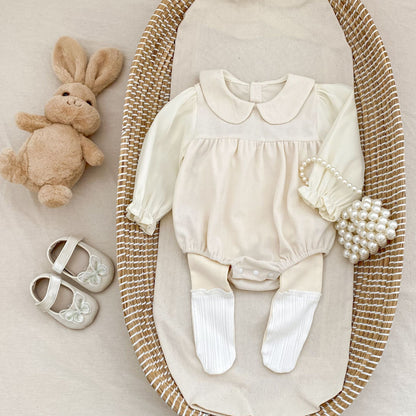 コーデュロイ切り替えロンパース(2color)