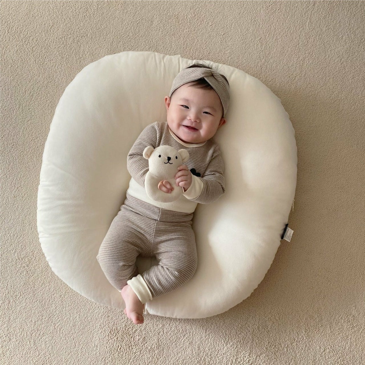 ナチュラルベビールームウェア3点セット(2color)