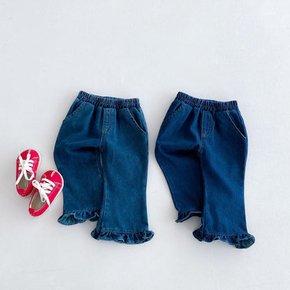 裾フレアデニムパンツ(2color)