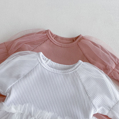 🅽🅴🆆 切替チュールデザインロンパース(2color)