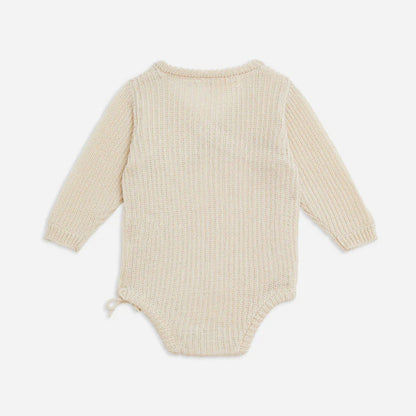 前あきベビーニットロンパース(2color)
