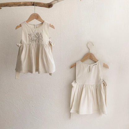 サイドリボンエプロンワンピース