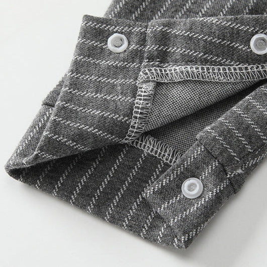 🅽🅴🆆 ストライプグレーフォーマルロンパース