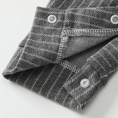 🅽🅴🆆 ストライプグレーフォーマルロンパース