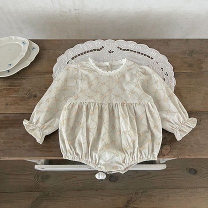 ヨーロピアン柄ロンパース