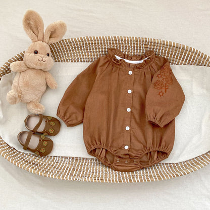 カントリースリーブ刺繍ロンパース(2color)