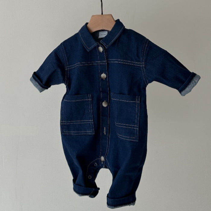 ワイドデニムジャンプスーツ