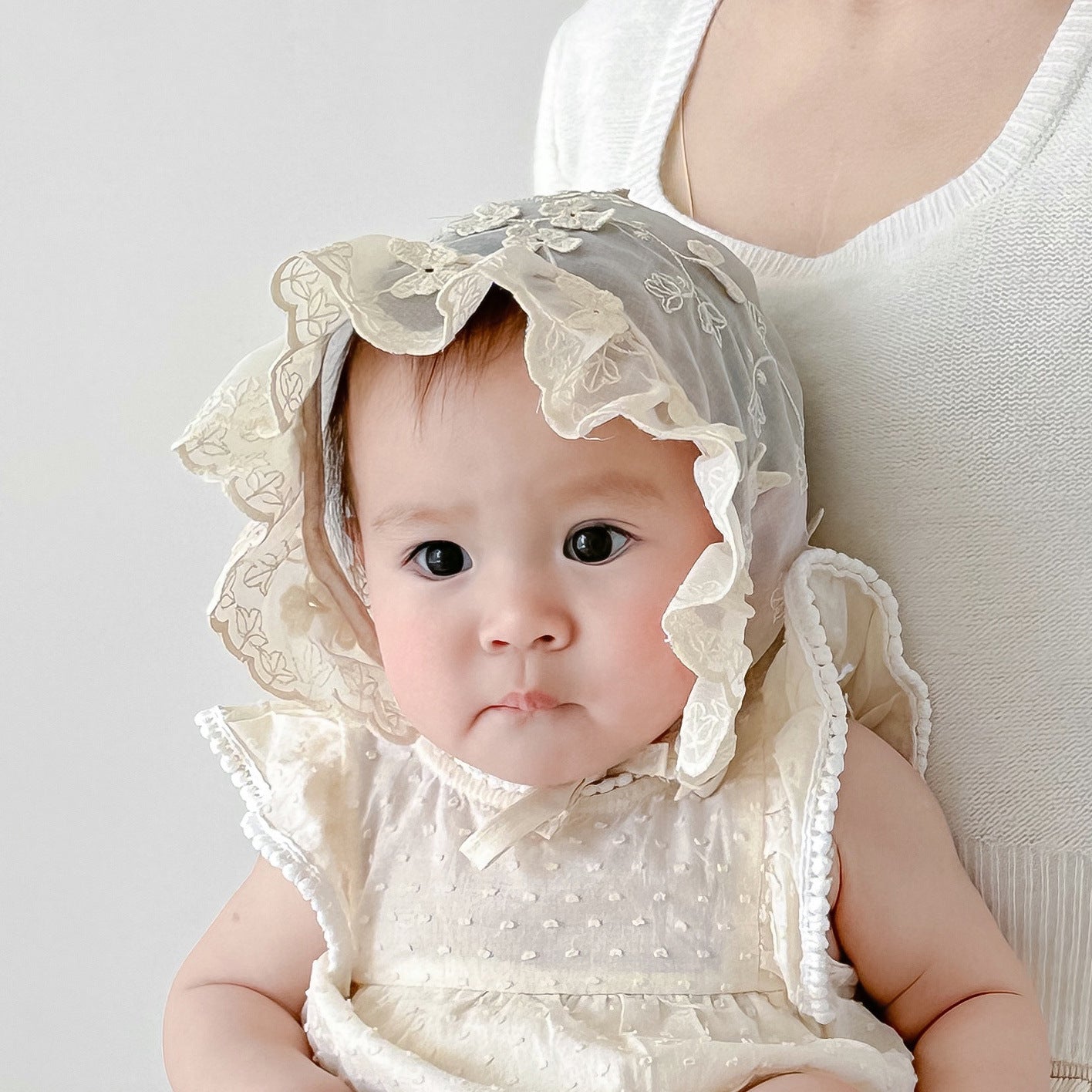 ベビーレースデザインボンネット(4color)