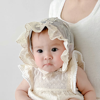 ベビーレースデザインボンネット(4color)