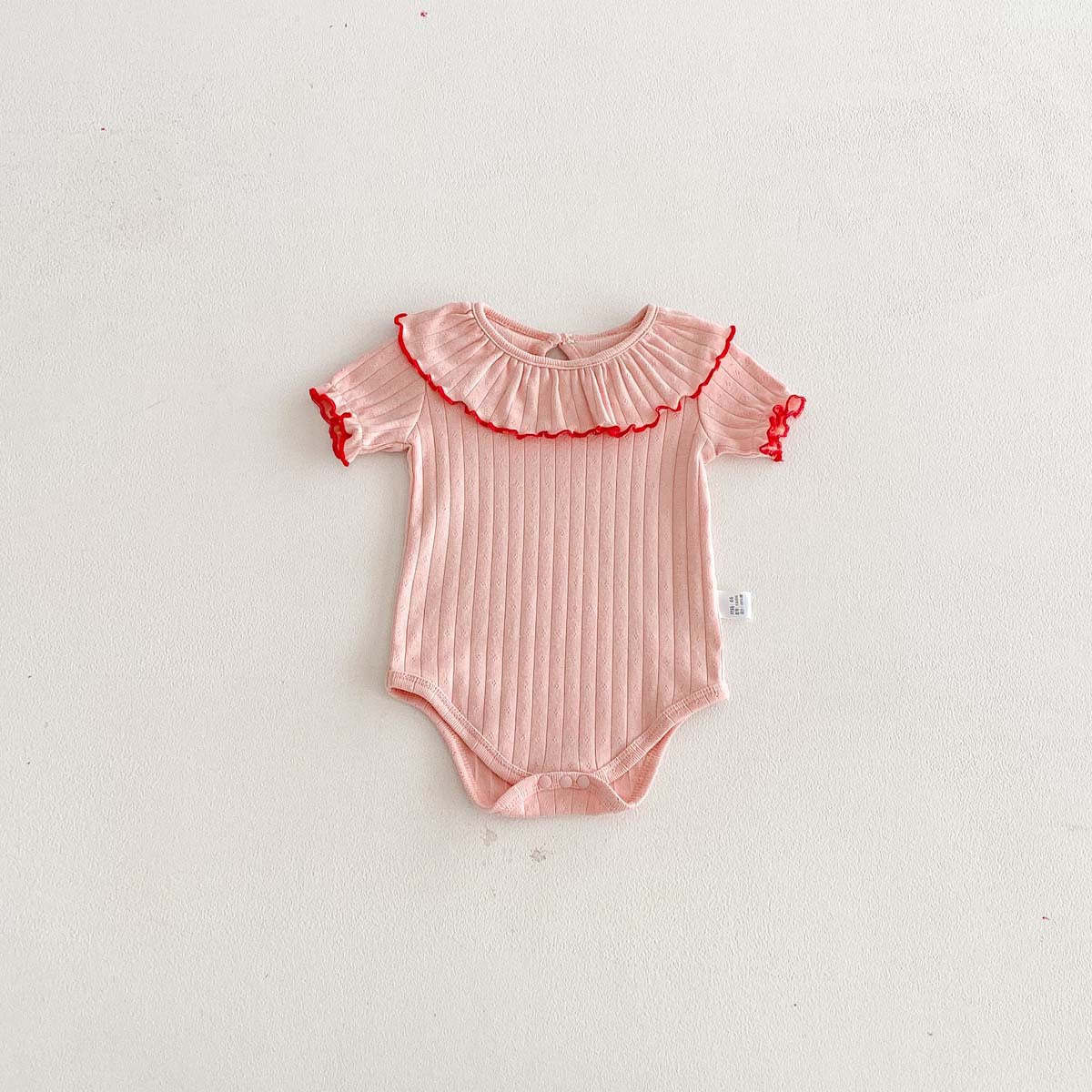 🅽🅴🆆 [3color / 66-90] ラインフリルカラーロンパース