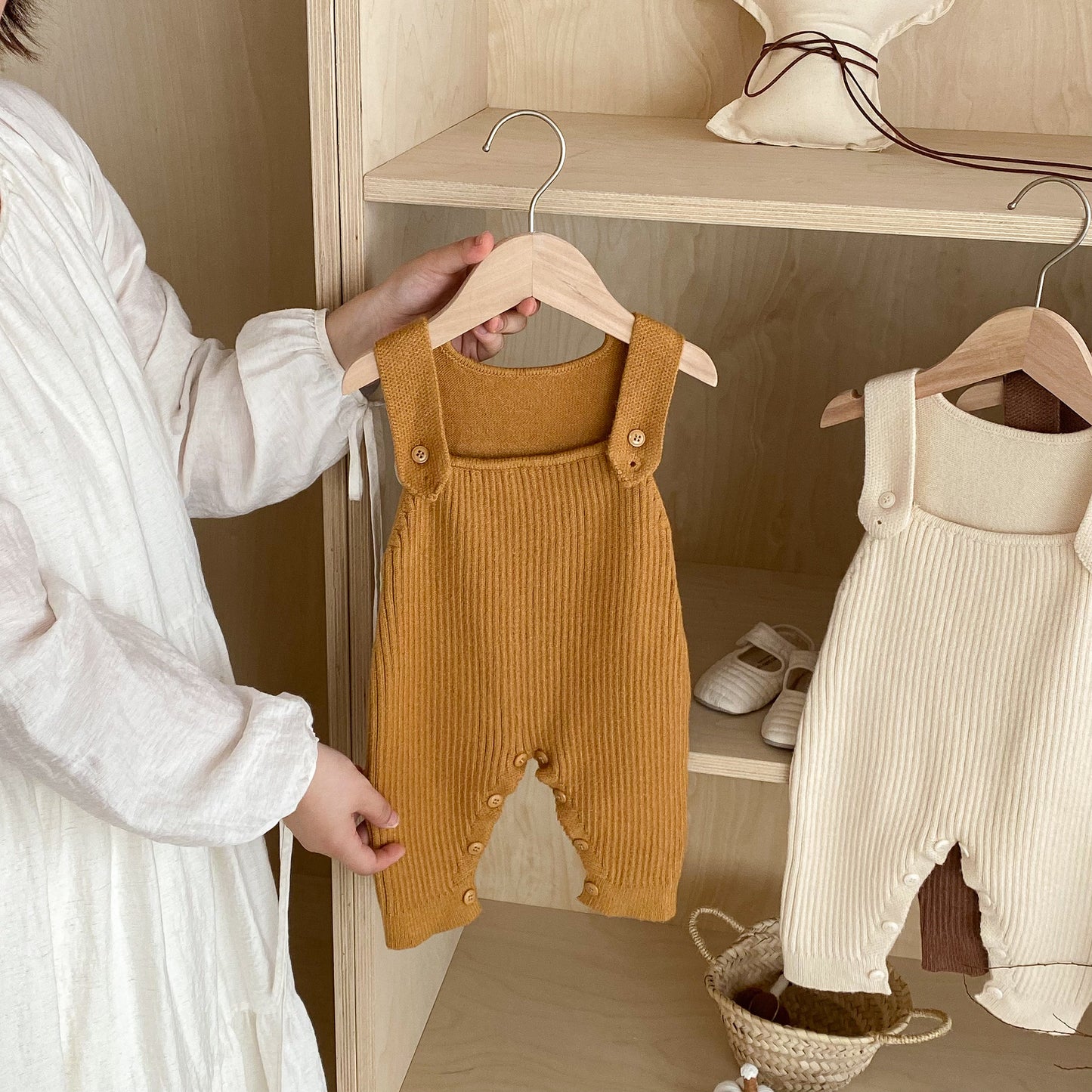 北欧ニットオーバーオール(6color)
