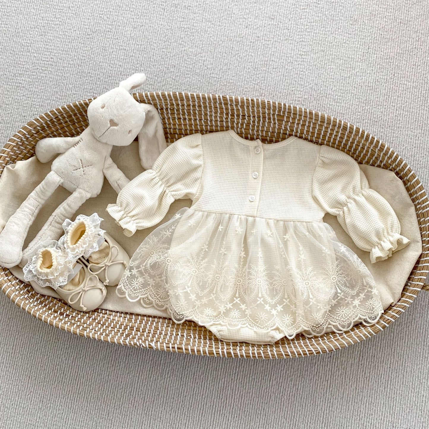 ラインリボンワンピロンパース