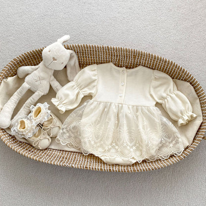 ラインリボンワンピロンパース