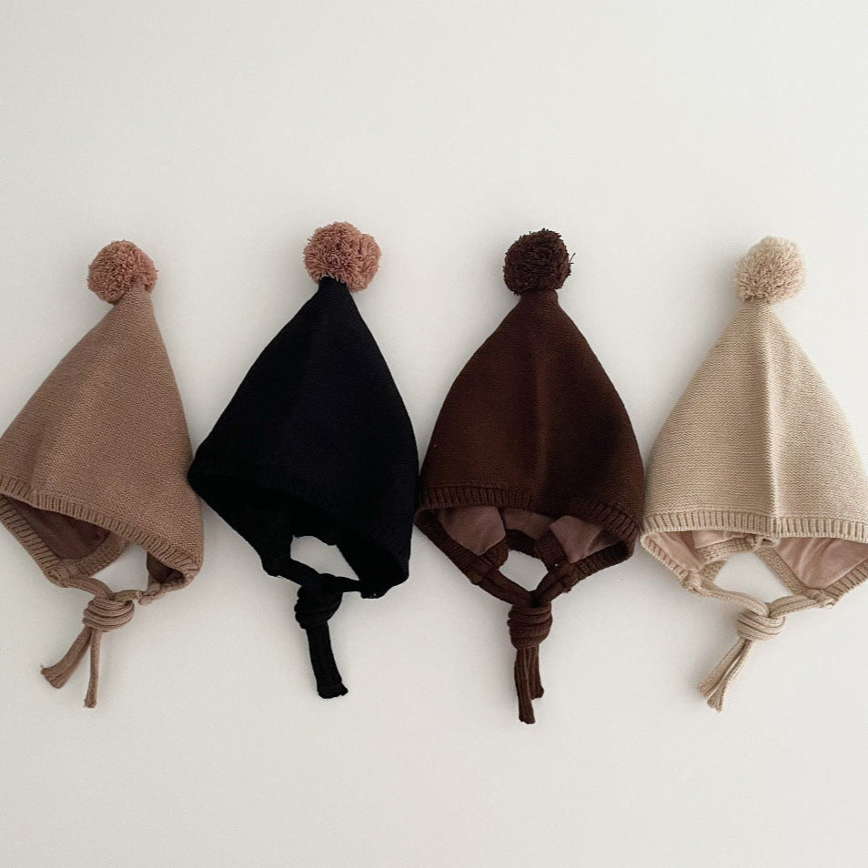 とんがりボンボンニットボンネット(10color)