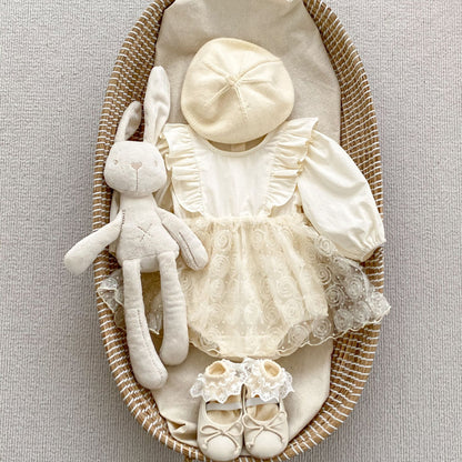 🅽🅴🆆 ローズチュール切替ドレスロンパース