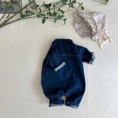 ワイドデニムジャンプスーツ