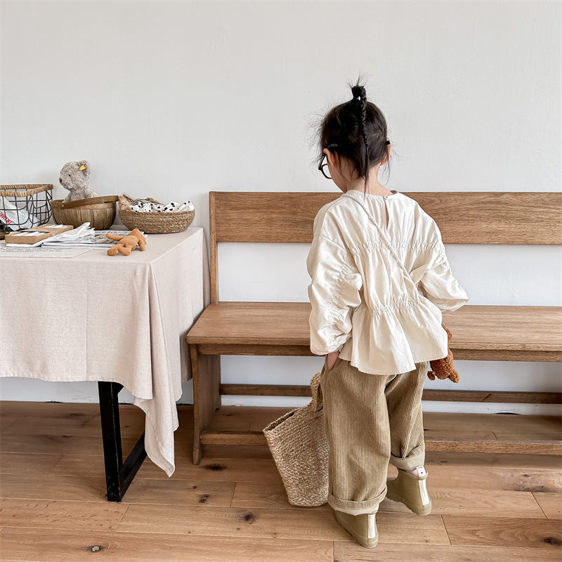 シャーリングガールブラウス(2color)