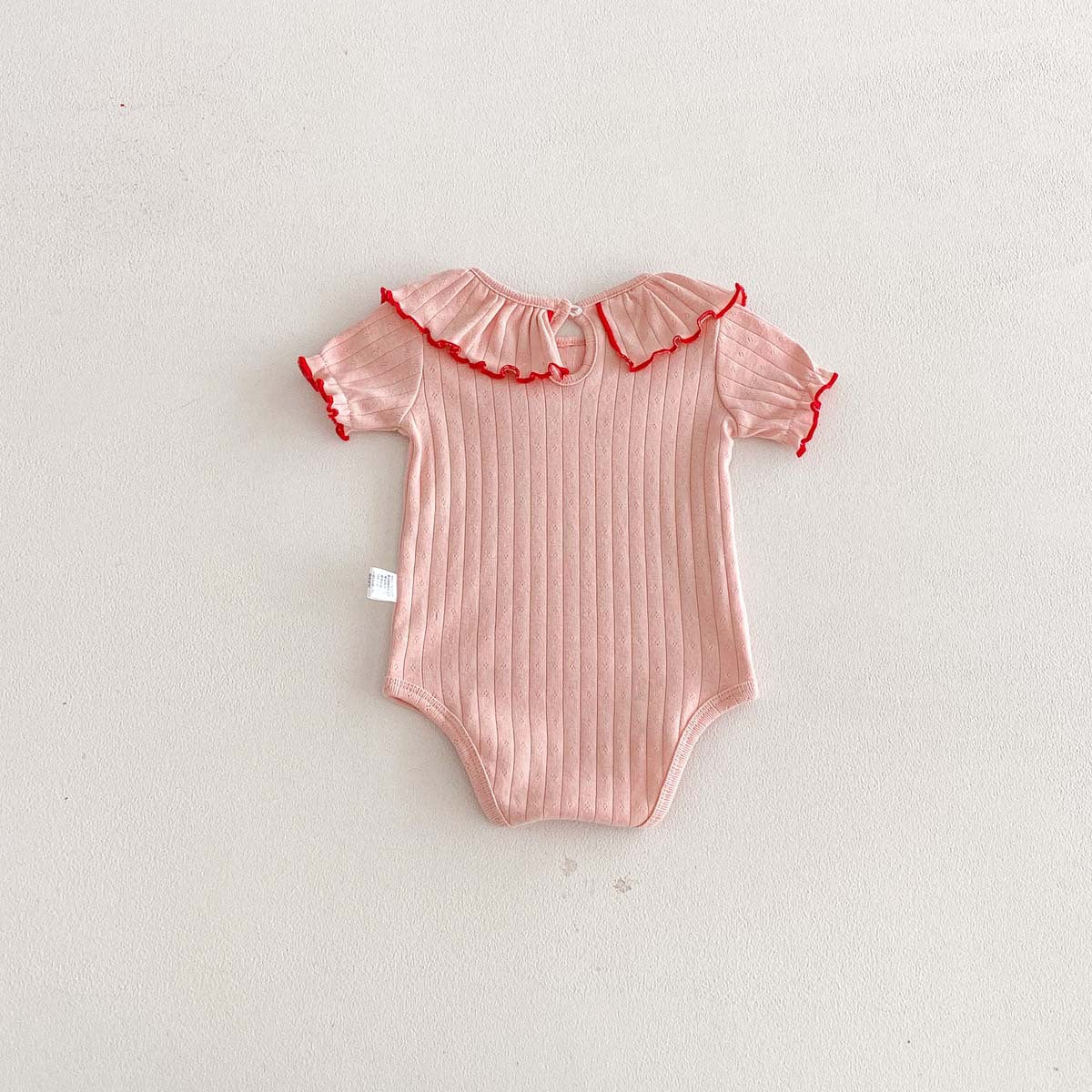 🅽🅴🆆 [3color / 66-90] ラインフリルカラーロンパース