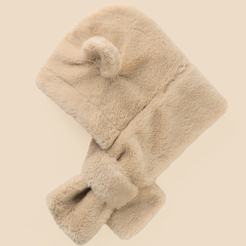 🅽🅴🆆 くまさんファーフードマフラー(4color)