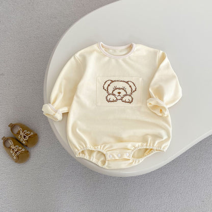 イラストべあ長袖ロンパース