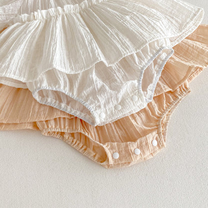 ラウンドネックプリンセスロンパース(2color)