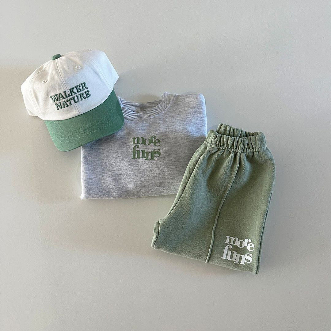 英字バイカラースウェットセットアップ(9color)