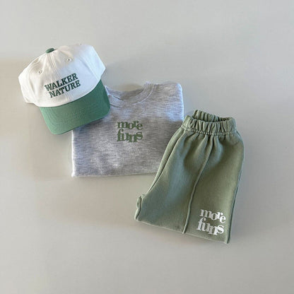 英字バイカラースウェットセットアップ(9color)