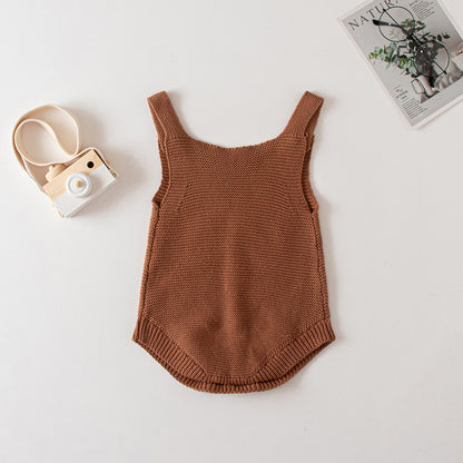 レインボーベビーニットサロペット(3color)